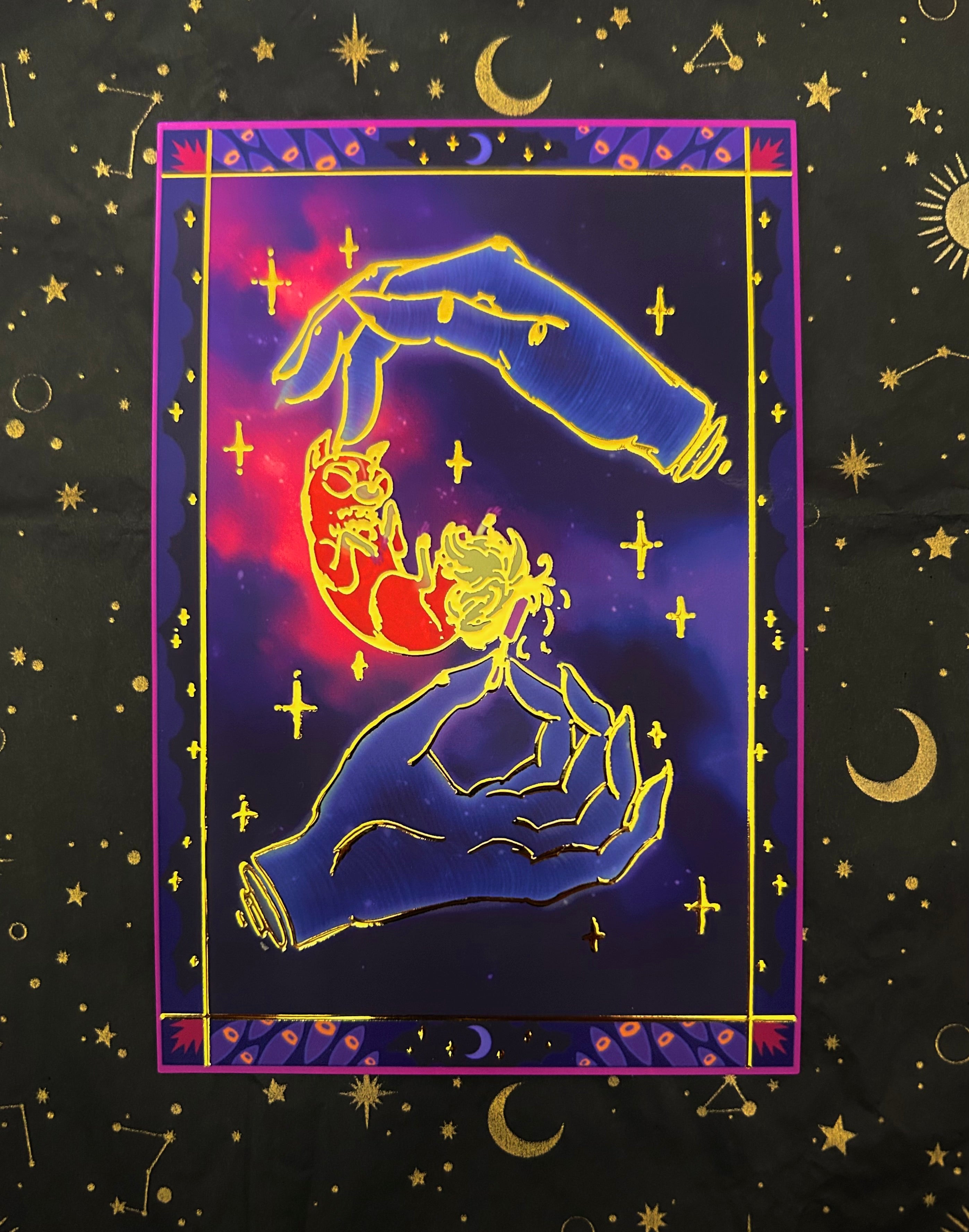 Hands of gold postcard